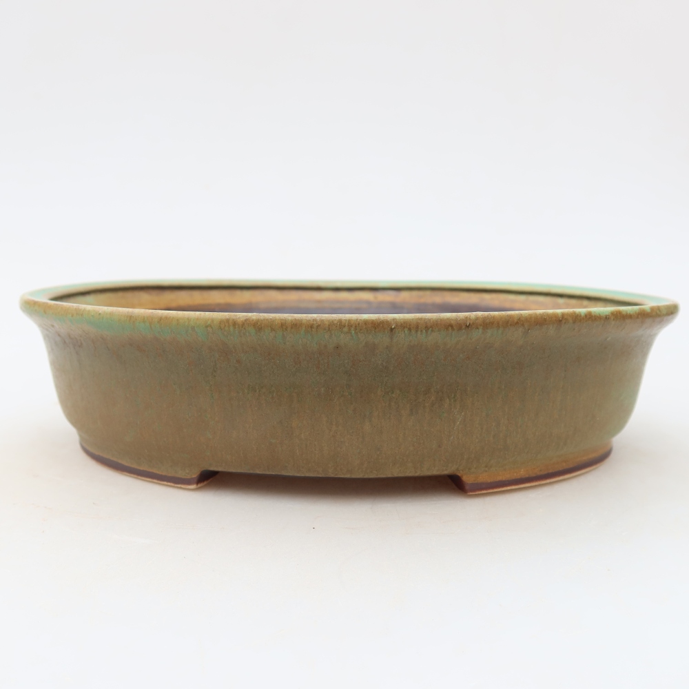Keramik-Bonsai-Schale 21 x 19,5 x 5 cm, Farbe: grün