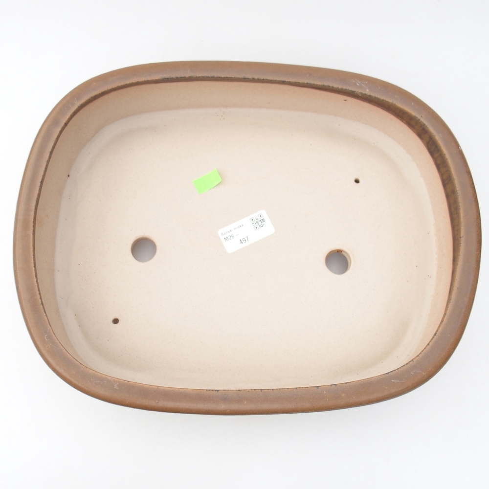 Bonsaischale aus Keramik 32 x 25 x 7,5 cm, braun