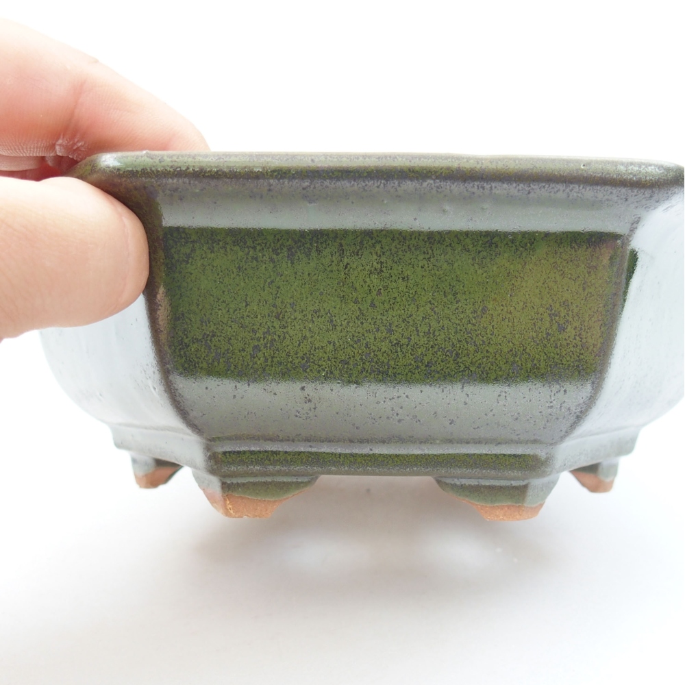 Keramik-Bonsaischale 17 x 15 x 6 cm, Farbe Grün