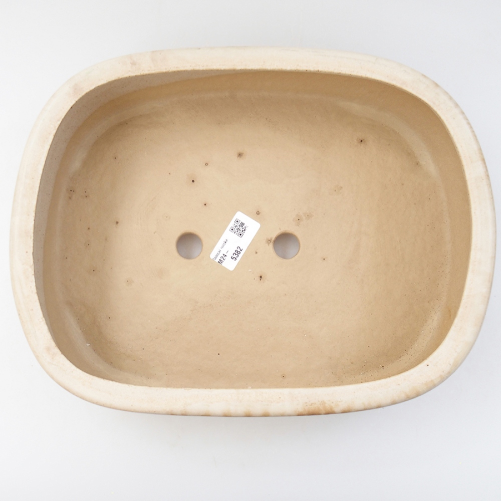 Keramik-Bonsaischale 31,5 x 26 x 8 cm, Farbe beige