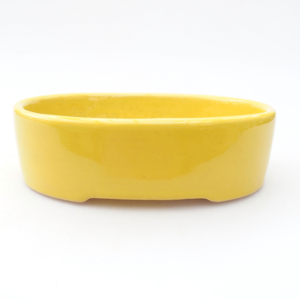 Keramik-Bonsaischale  12,5 x 10 x 3,5 cm, Farbe gelb