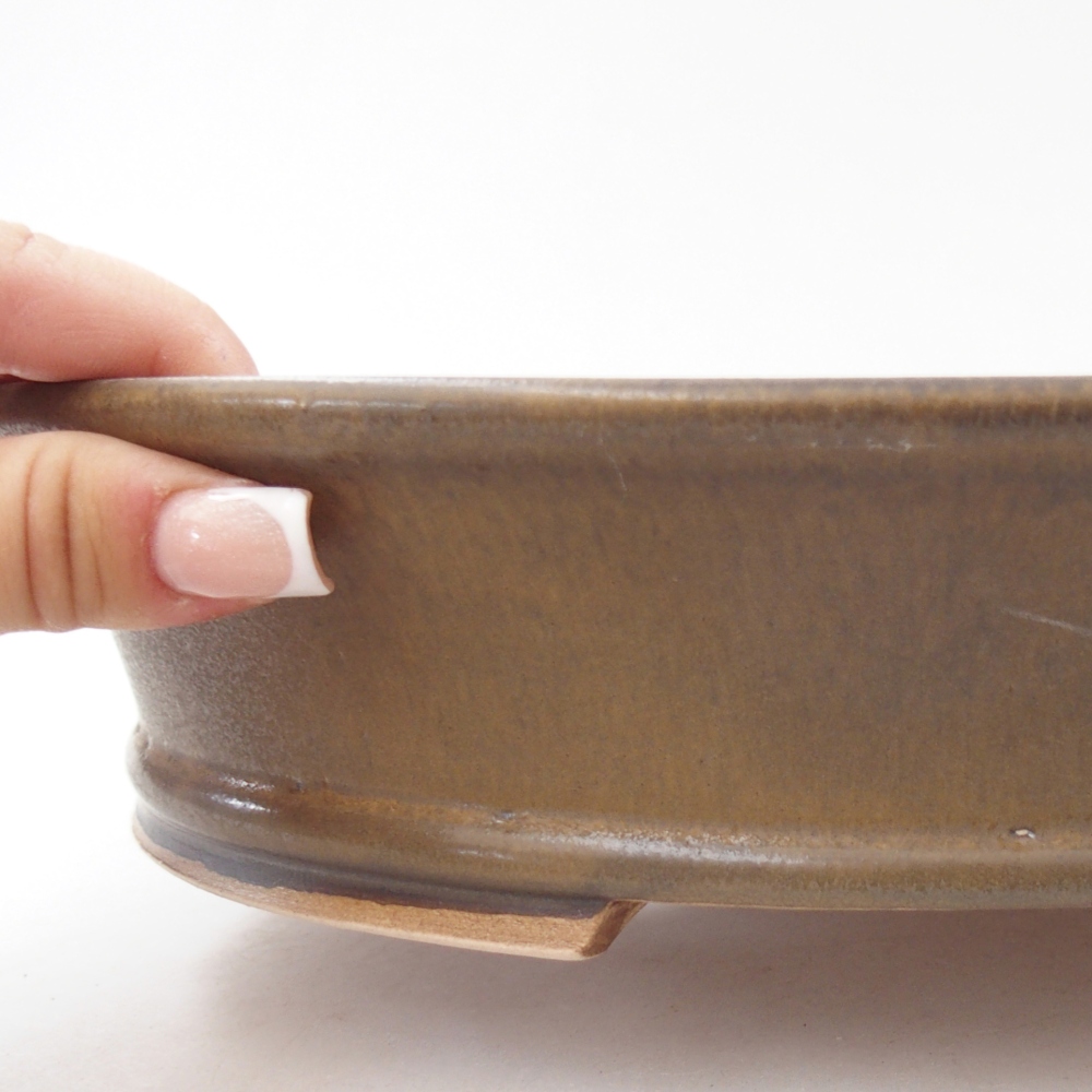 Bonsaischale aus Keramik 27 x 24 x 6 cm, braun