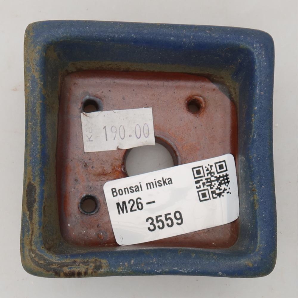 Bonsaischale aus Keramik 7 x 7 x 3,5 cm, Farbe blau