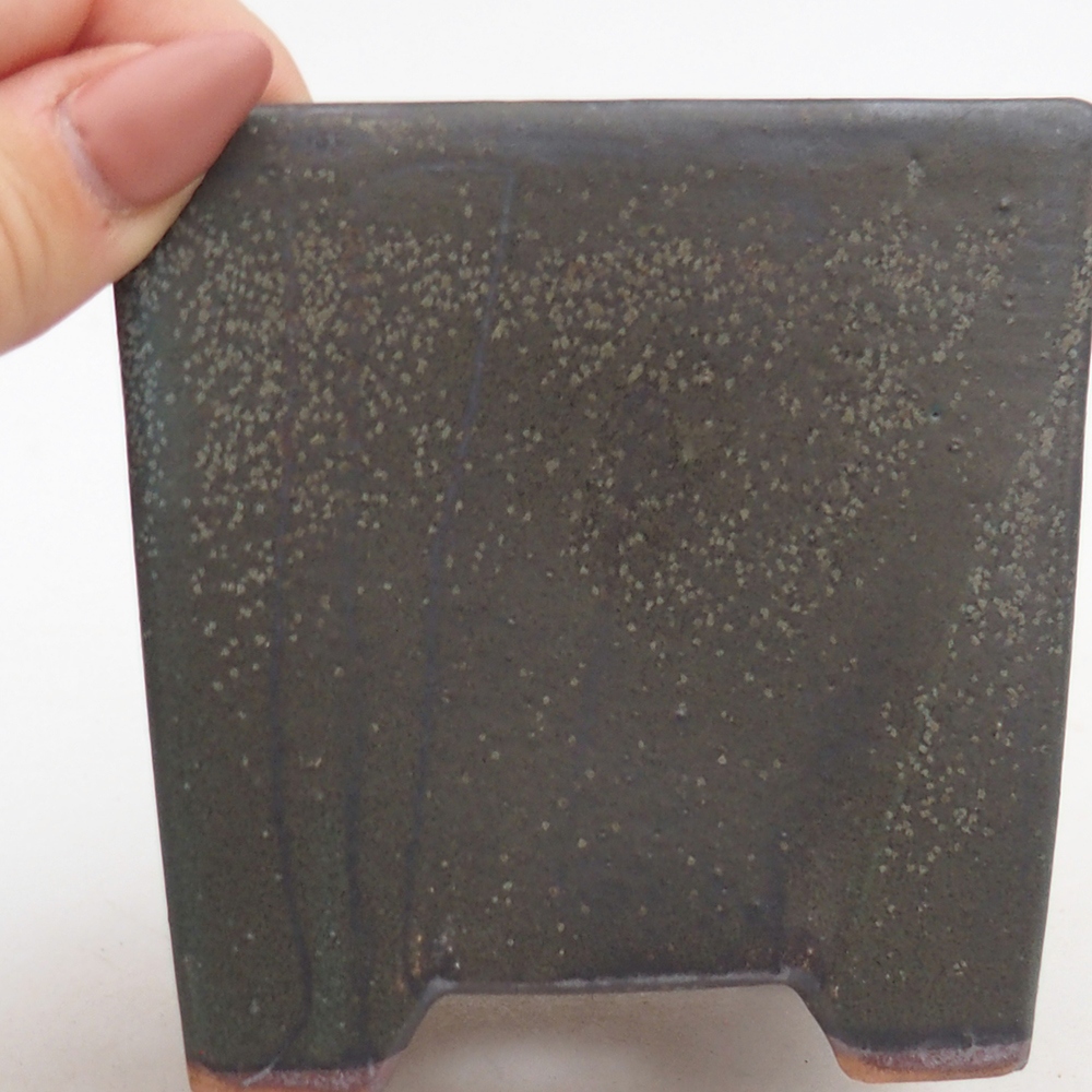 Bonsaischale aus Keramik 9 x 9 x 8,5 cm, grau
