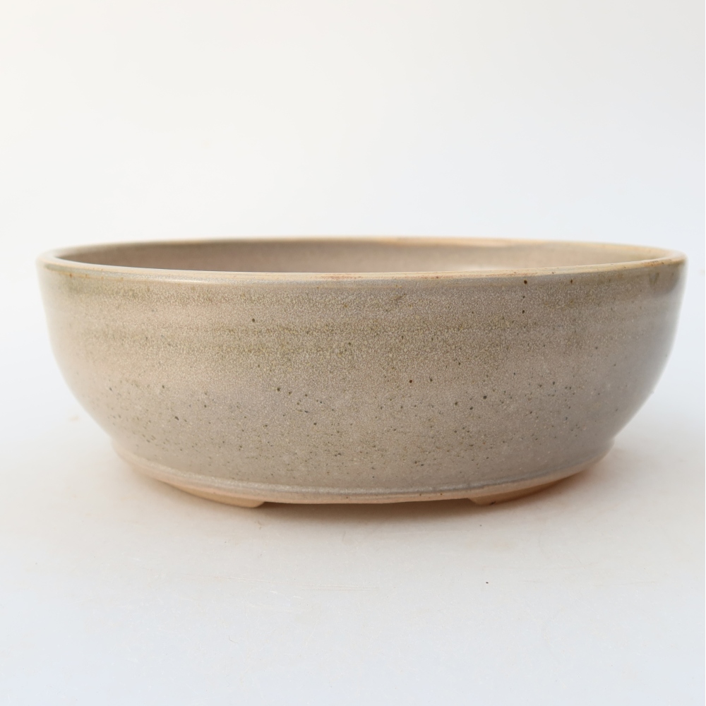 Keramik-Bonsai-Schale, 17,5 × 17,5 × 6 cm, Farbe: Beige