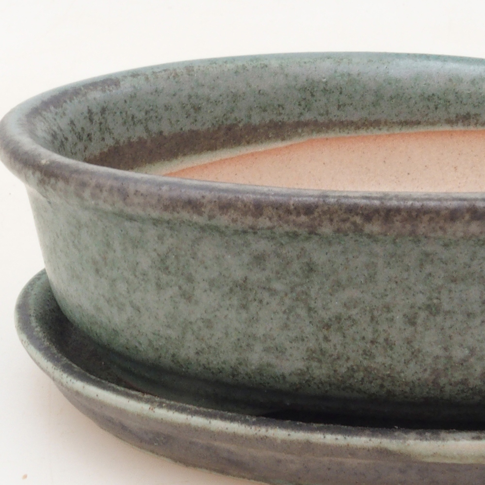 Bonsai-Schale + Untertasse H04 – Grün