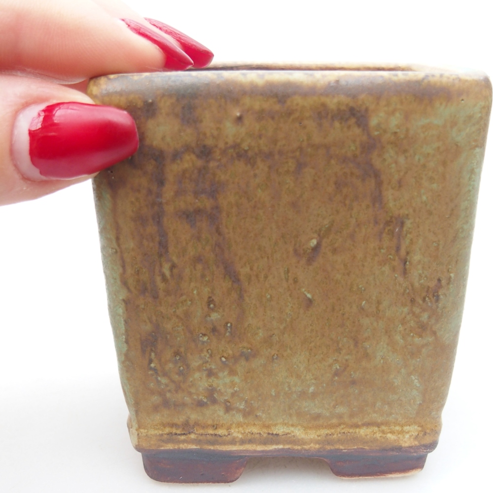 Bonsaischale aus Keramik 6,5 x 6,5 x 7 cm, grün