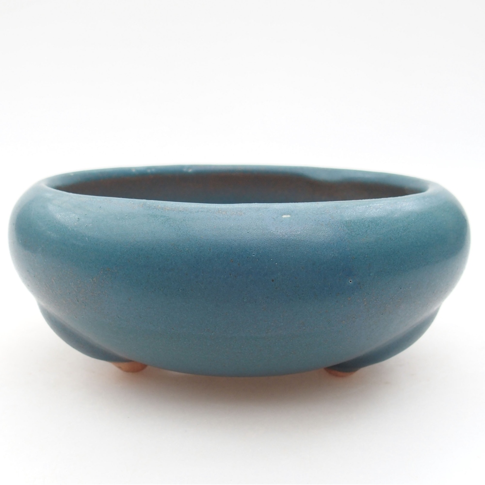 Keramik-Bonsaischale 14 x 14 x 6,5 cm, Farbe blau