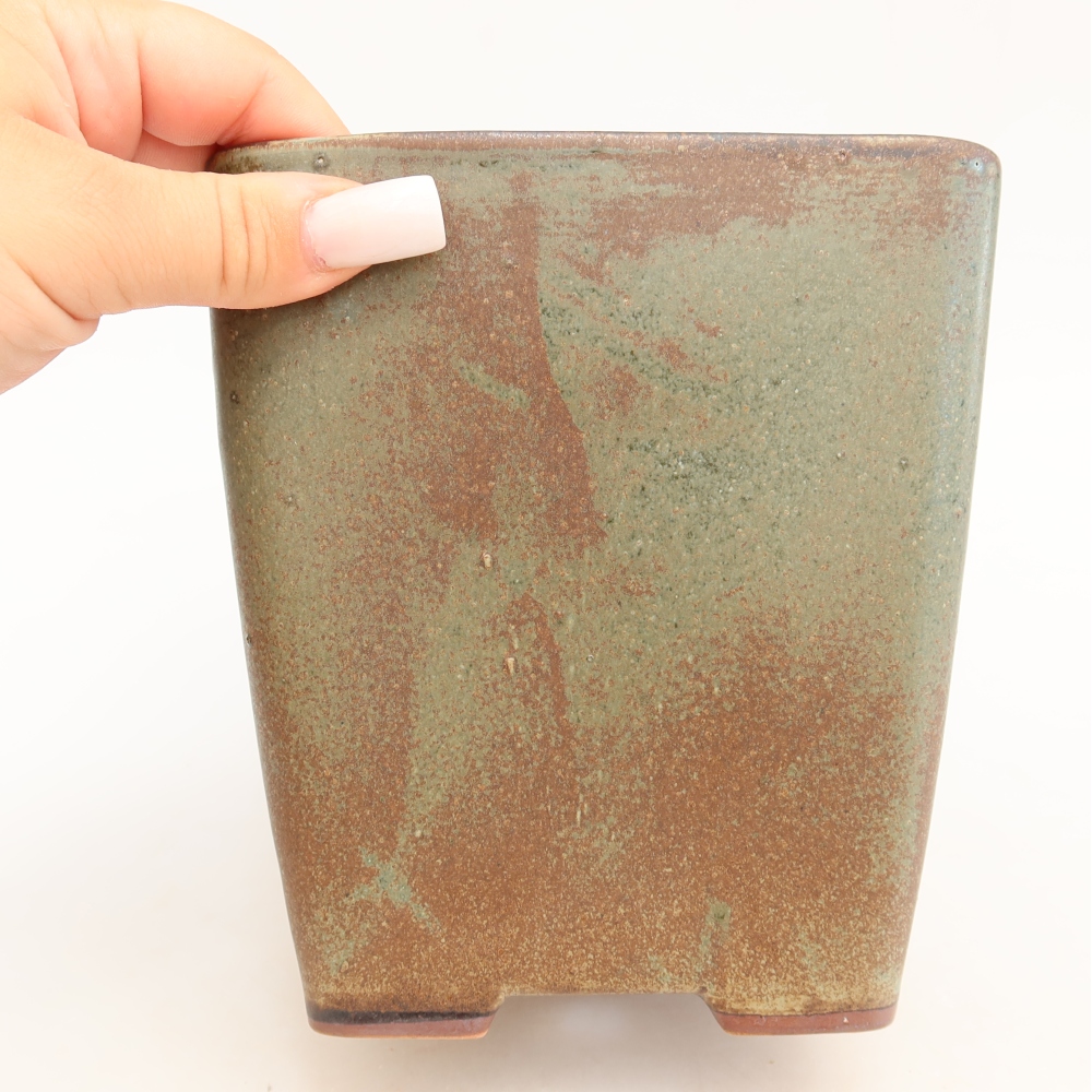 Bonsaischale aus Keramik 14 x 14 x 15 cm, braun