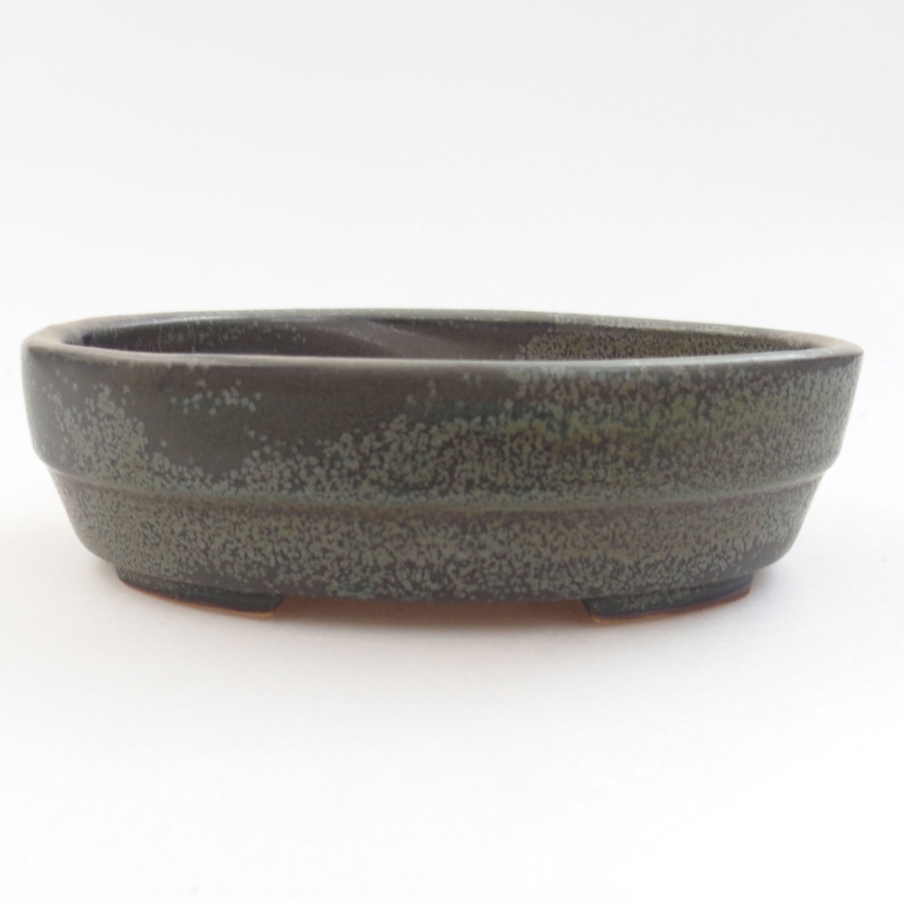 Keramik-Bonsaischale 13,5 x 10 x 4 cm, Farbe grau