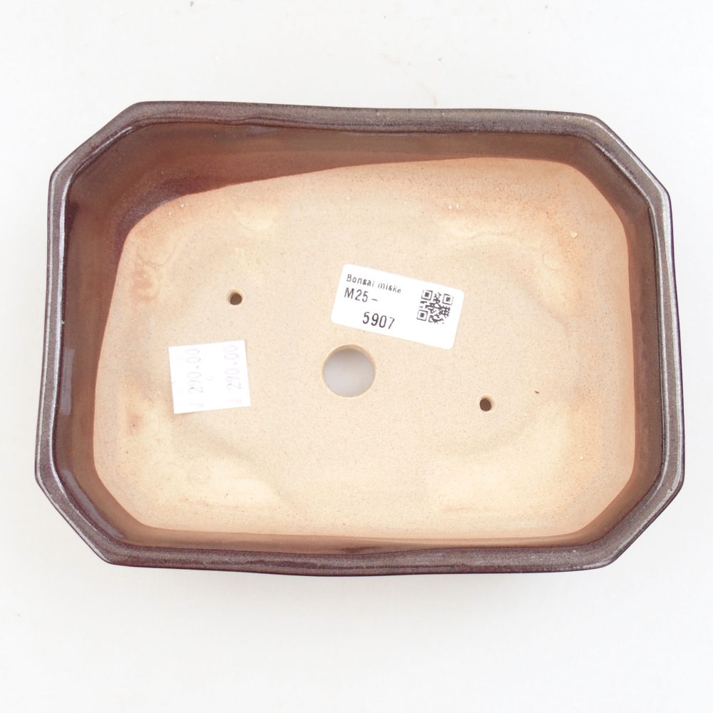 Keramik-Bonsaischale 19 x 13,5 x 4,5 cm, Farbe braun