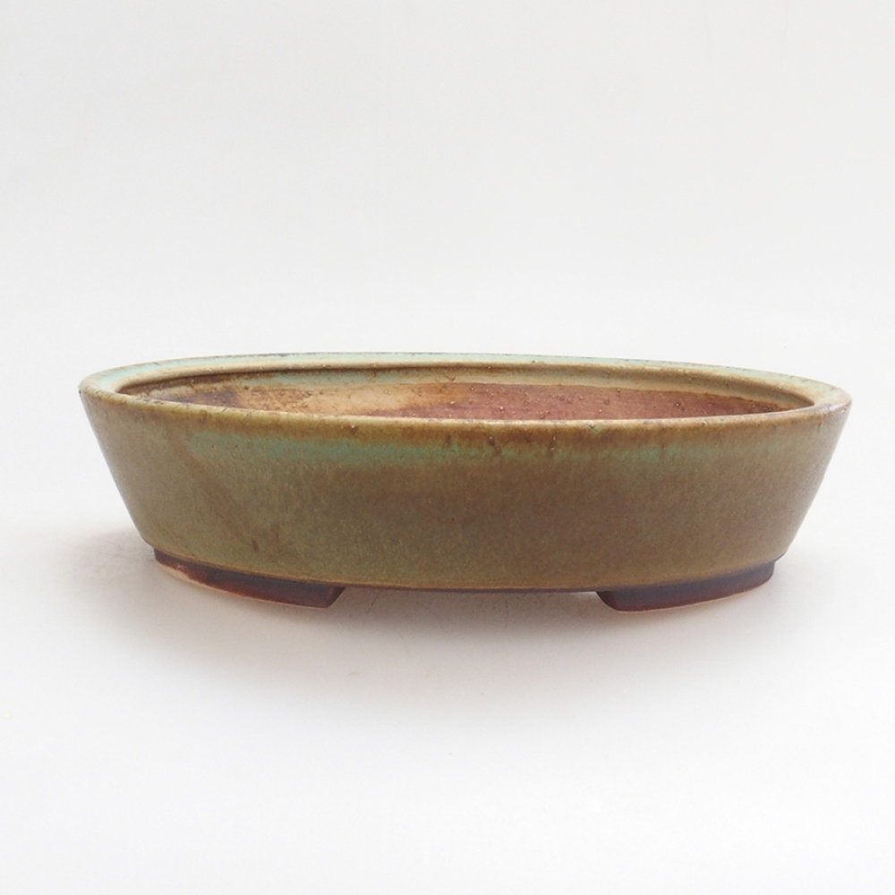 Bonsaischale aus Keramik 18 x 16 x 4 cm, Farbe Grün