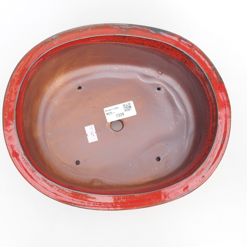 Bonsaischale aus Keramik 26 x 22 x 8 cm, Farbe rot