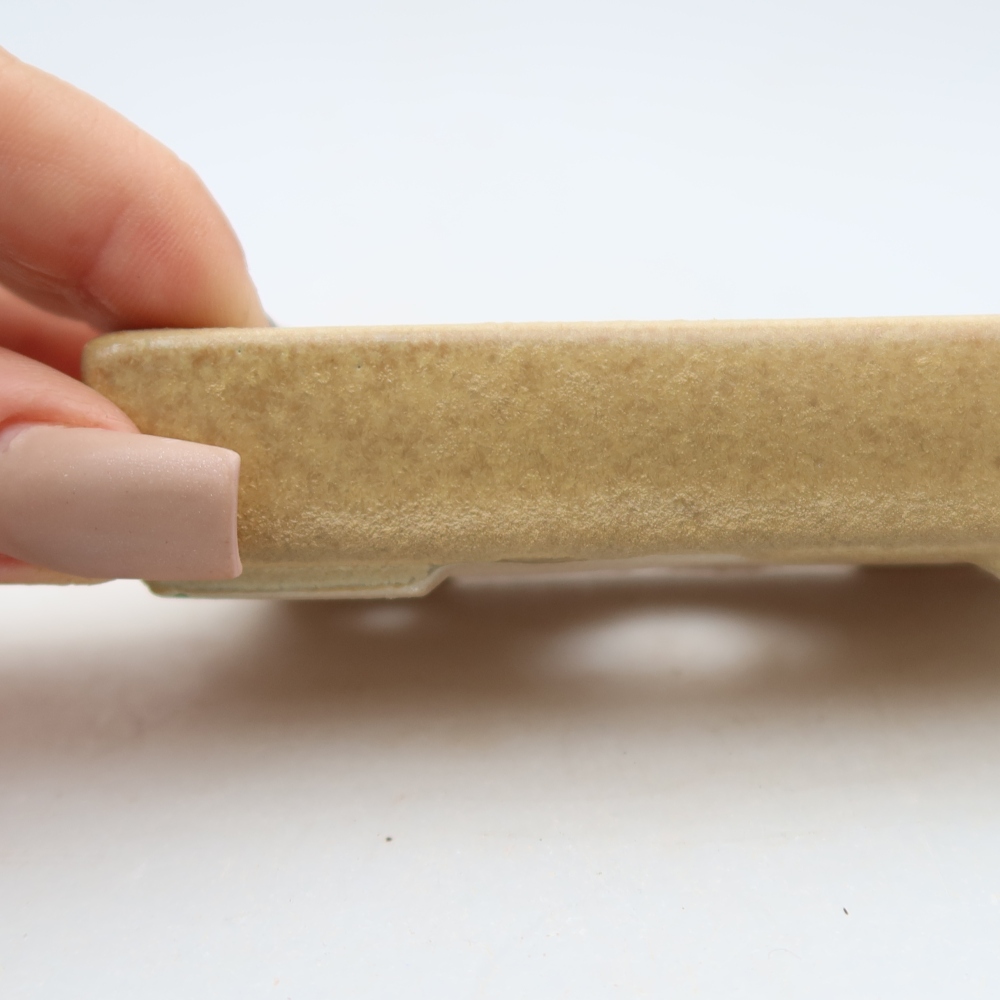 Bonsaischale aus Keramik 10 x 7 x 2 cm, Farbe beige