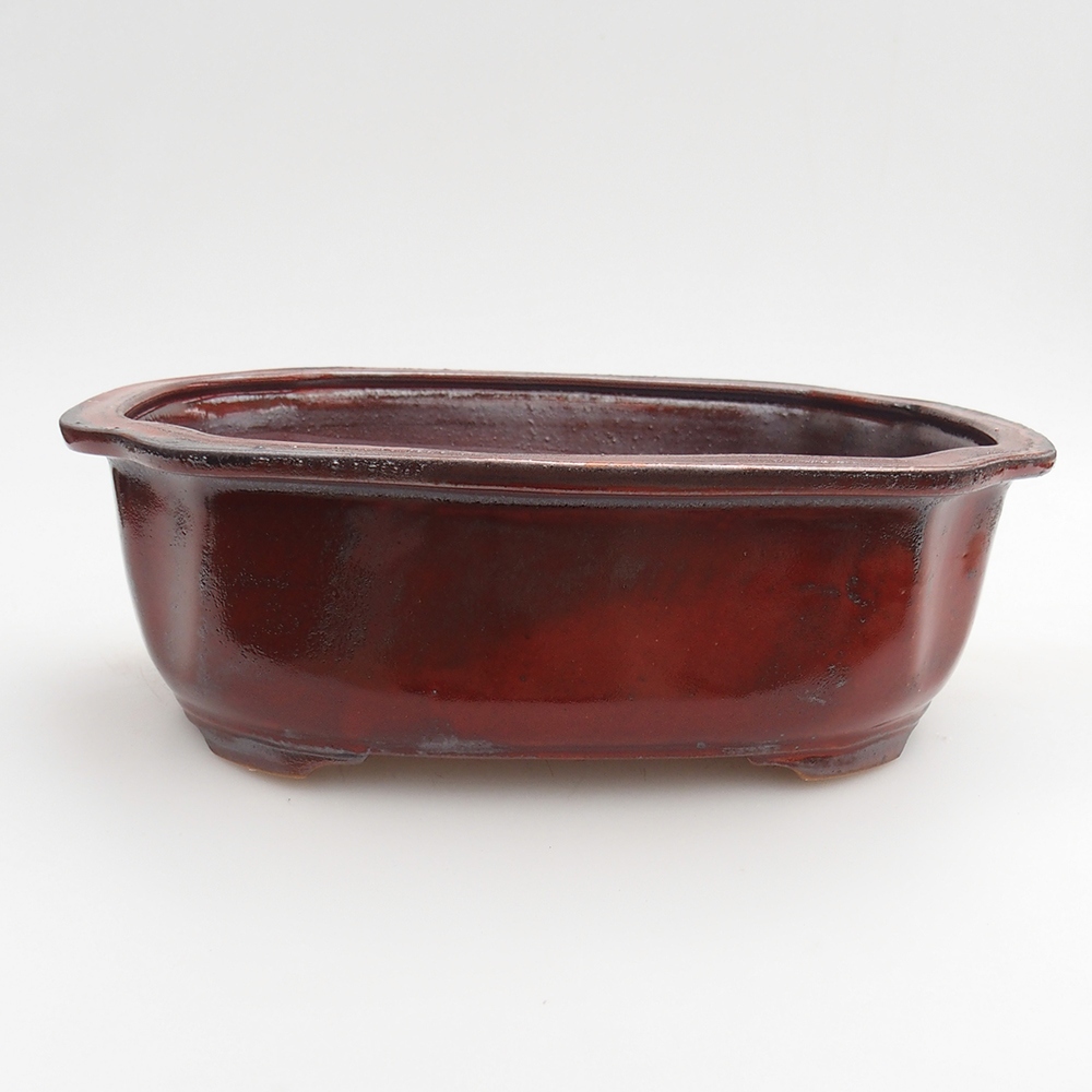 Bonsaischale aus Keramik 22 x 16,5 x 7 cm, Farbe rot