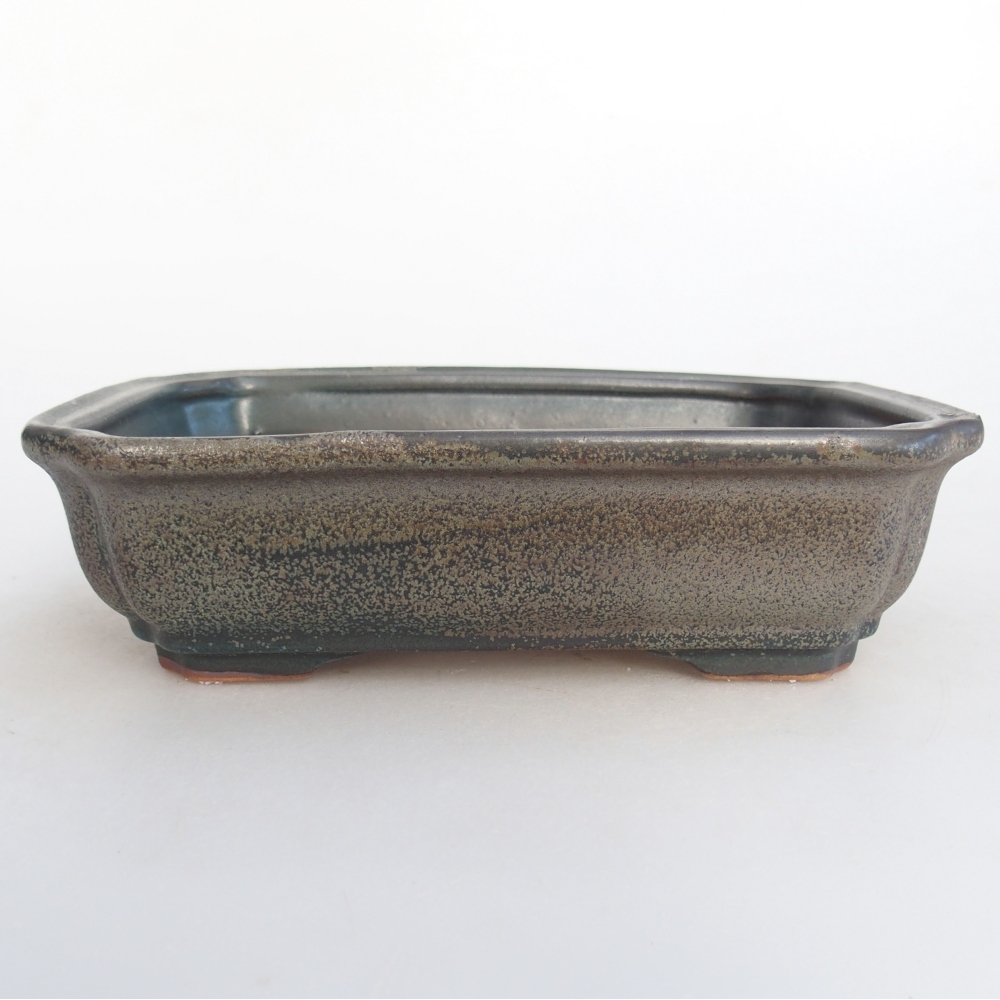 Bonsaischale aus Keramik 18 x 13,5 x 5 cm, grau