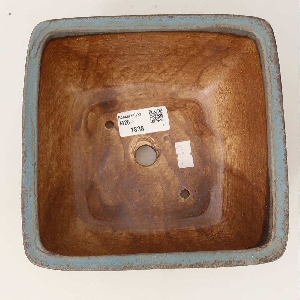 Keramik-Bonsai-Schale 16,5 x 16,5 x 9,5 cm, Farbe: Blau