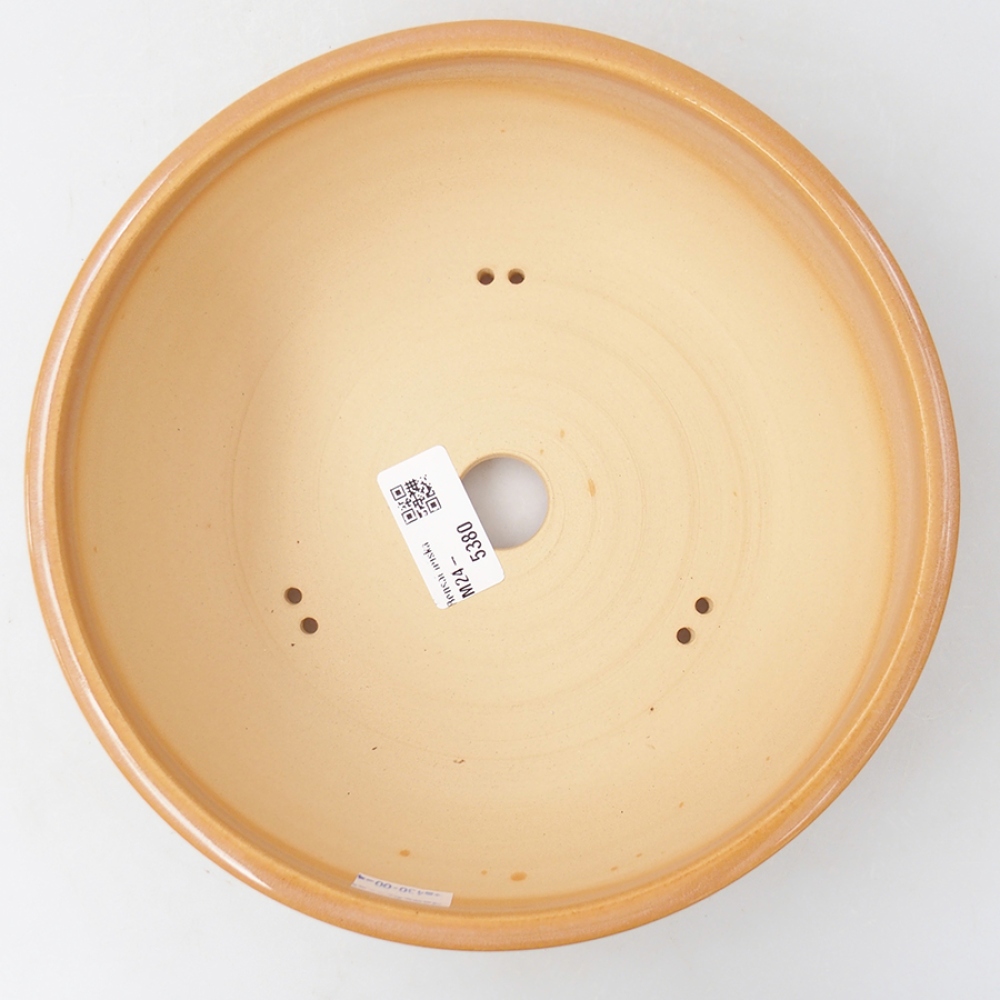 Keramik-Bonsaischale 20,5 x 20,5 x 7,5 cm, Farbe beige