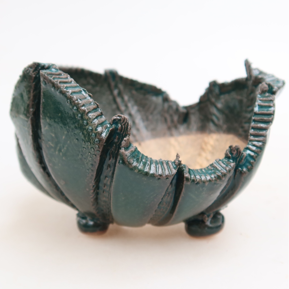 Keramikschale  10 x 10 x 6 cm, Farbe: grün