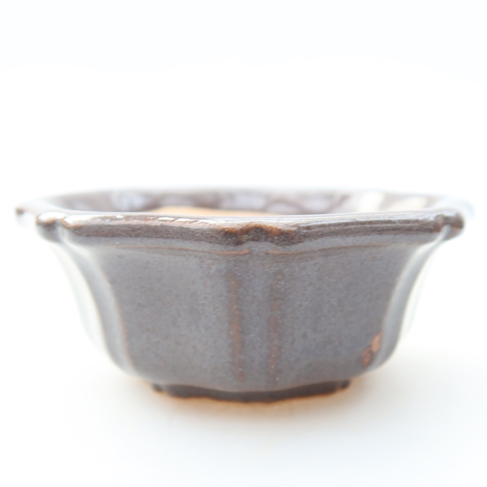 Keramik-Bonsai-Schale, 6 × 6 × 2,5 cm, Farbe: Grau
