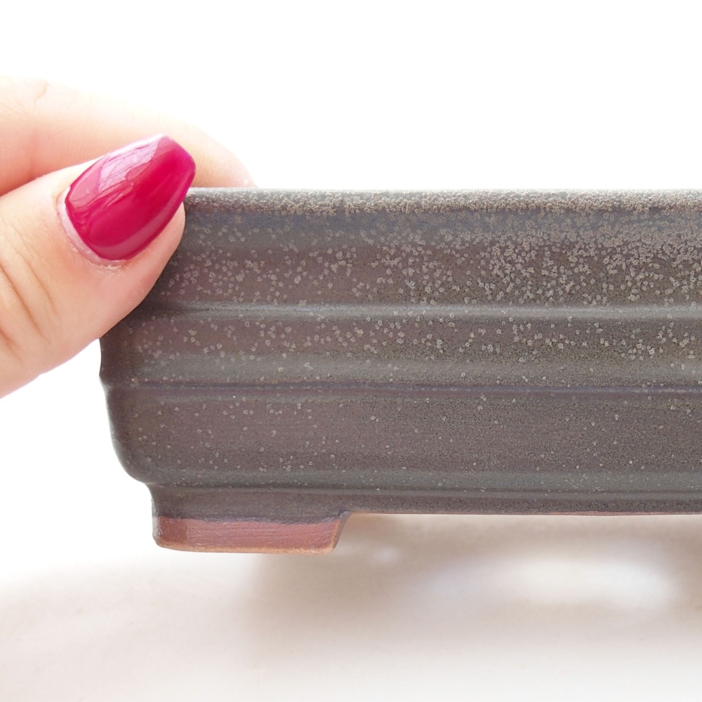 Keramik-Bonsaischale  13,5 x 9,5 x 4,5 cm, Farbe grau