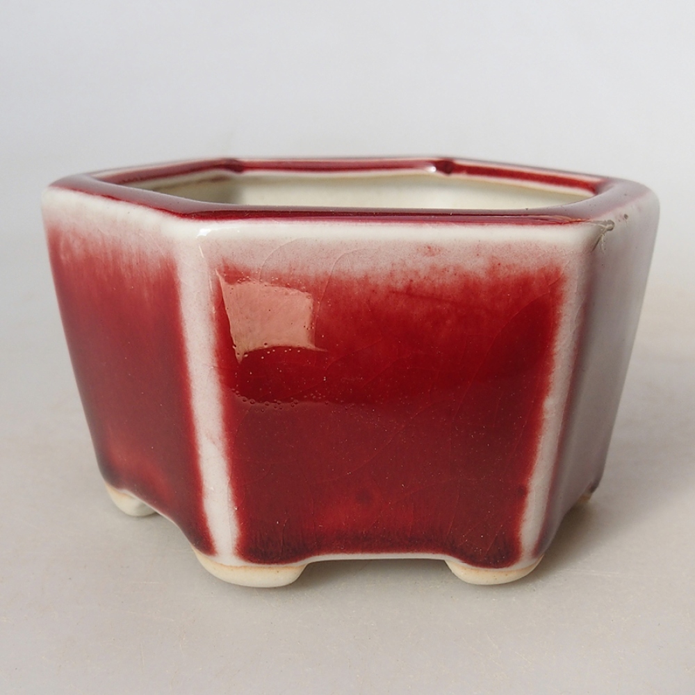 Keramik-Bonsaischale 9 x 8 x 5 cm, Farbe Rot