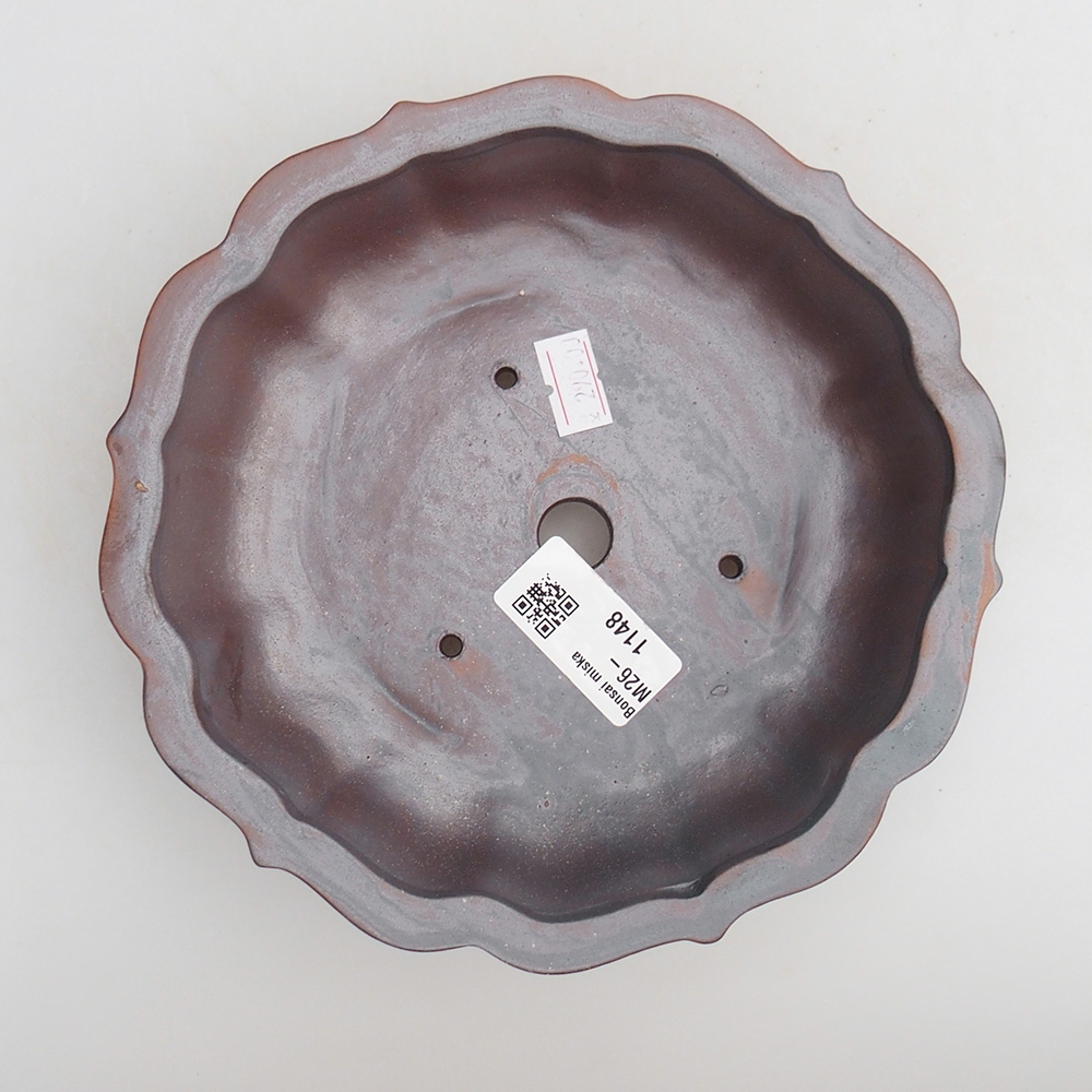 Bonsaischale aus Keramik 18 x 18 x 4,5 cm, metallfarben