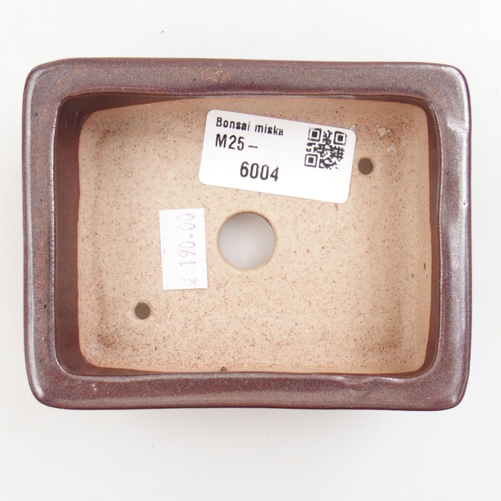 Keramik-Bonsaischale 10,5 x 8,5 x 3,5 cm, Farbe braun