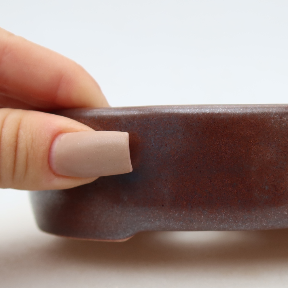 Bonsaischale aus Keramik 13 x 10 x 3,5 cm, braun