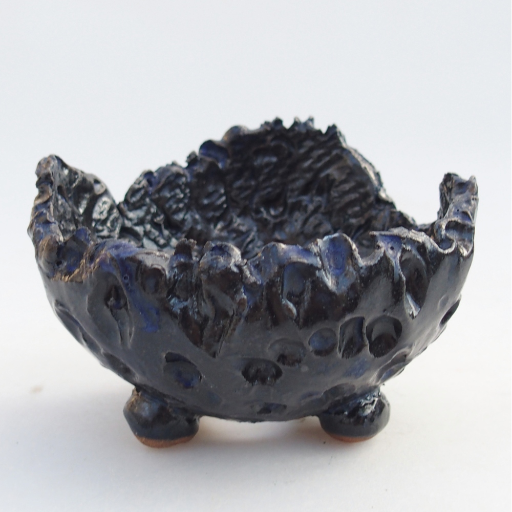 Keramische Muschel 10 x 9 x 7 cm , Farbe blau