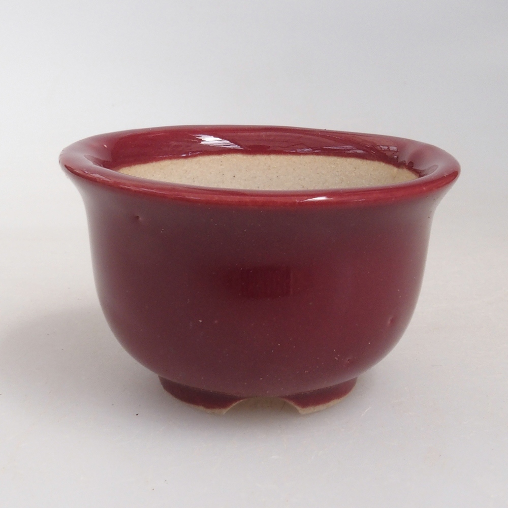 Mini-Bonsaischale 4,5 x 4,5 x 2,5 cm, Farbe Burgunder
