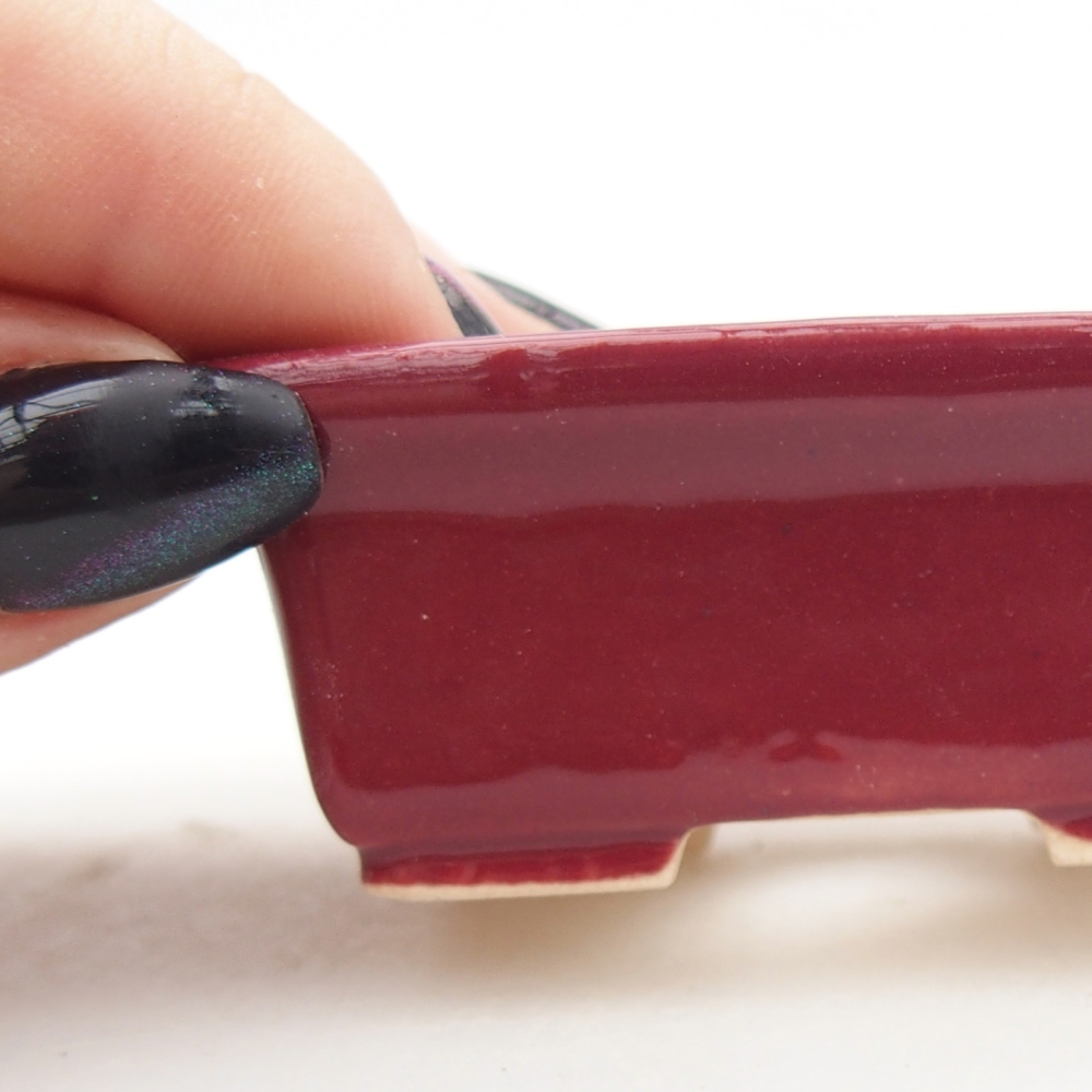 Mini-Bonsaischale 6,5 x 4 x 2,5 cm, bordeauxrot