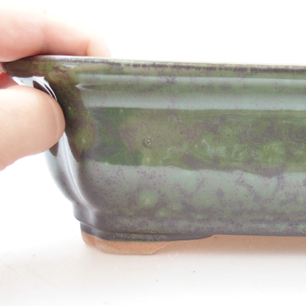Keramik-Bonsaischale 27,5 x 21,5 x 7 cm, Farbe Grün