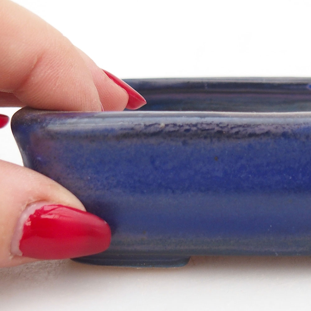 Bonsaischale aus Keramik 11,5 x 8,5 x 3 cm, Farbe blau