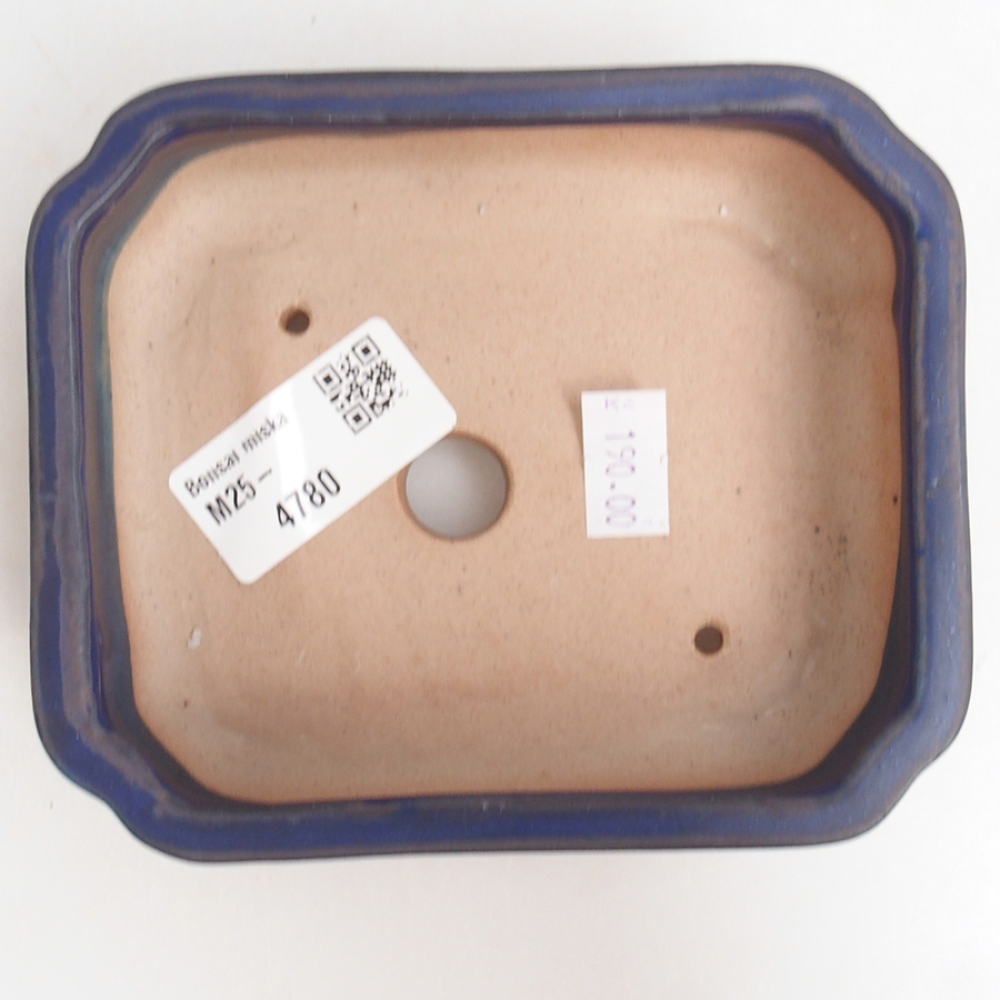 Keramik-Bonsaischale 12 x 10 x 4 cm, Farbe blau