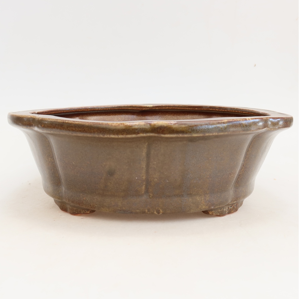 Bonsaischale aus Keramik 26 x 26 x 8 cm, braun