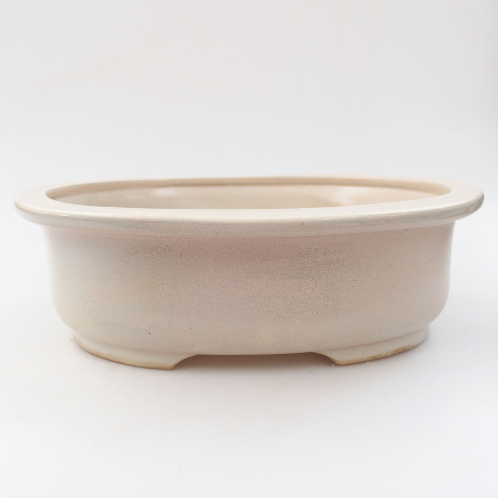 Keramik-Bonsaischale 26 x 22 x 8 cm, Farbe Beige