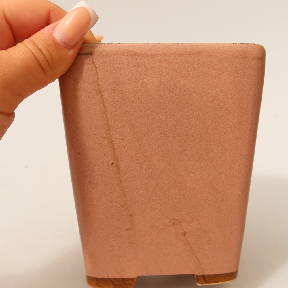 Keramik-Bonsai-Schale 10,5 x 10,5 x 12 cm, Farbe: Rosa
