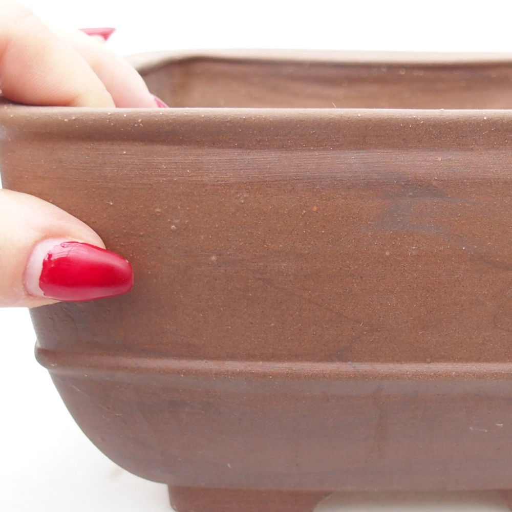 Bonsaischale aus Keramik 16 x 16 x 9,5 cm, braun