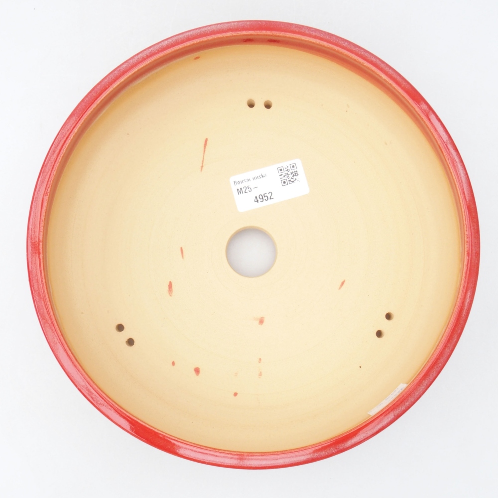 Keramik-Bonsaischale 21,5 x 21,5 x 5 cm, Farbe Rot