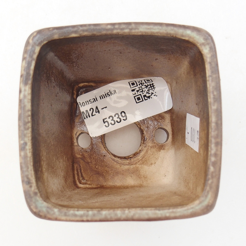 Bonsaischale aus Keramik 6,5 x 6,5 x 7 cm,  Farbe braun