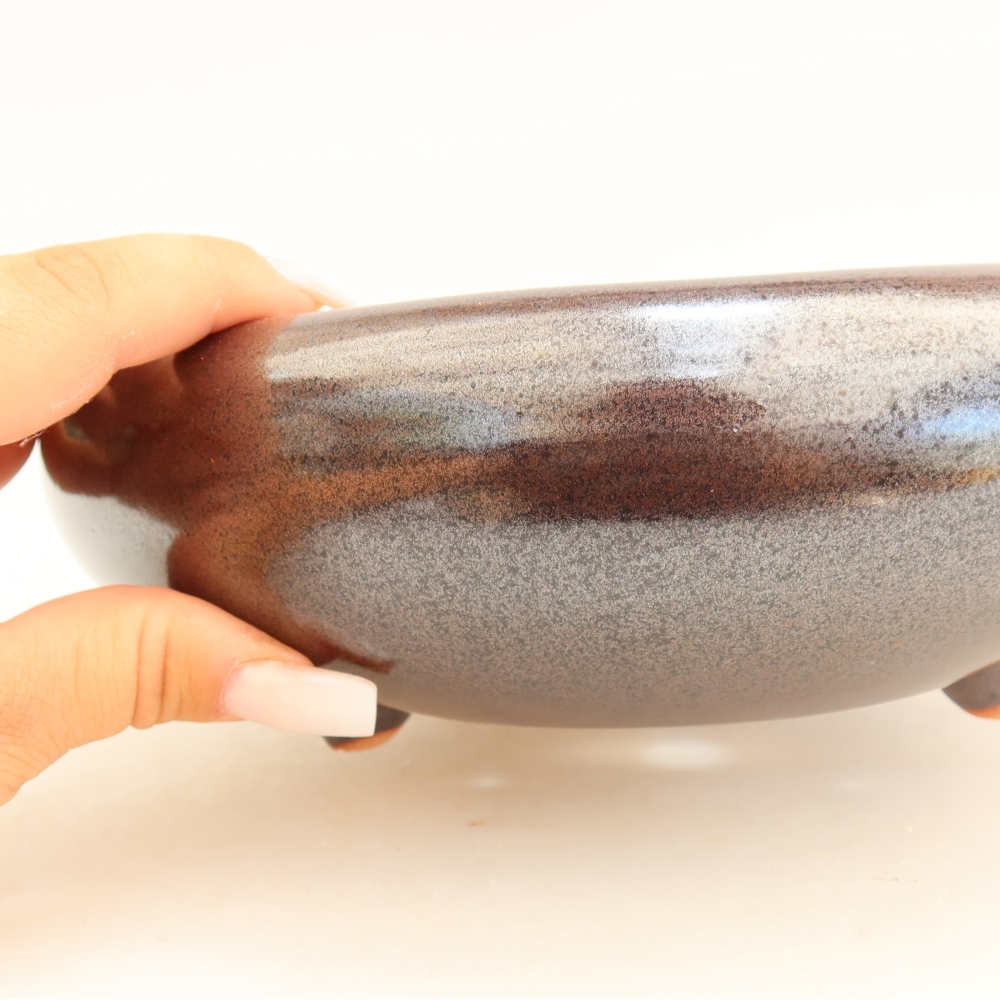 Keramik-Bonsai-Schale 20,5 x 20,5 x 7 cm, Farbe: braun