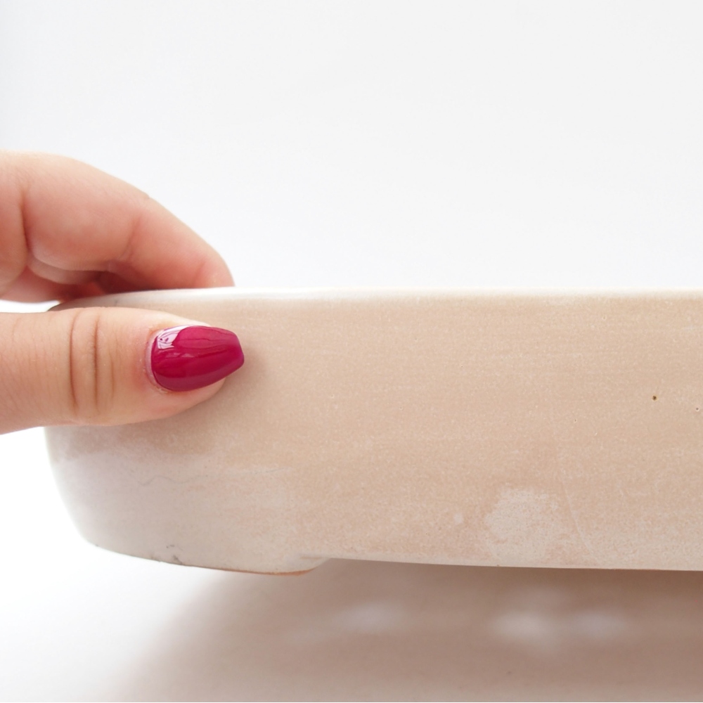 Keramik-Bonsaischale 25,5 x 22 x 8 cm, Farbe Beige