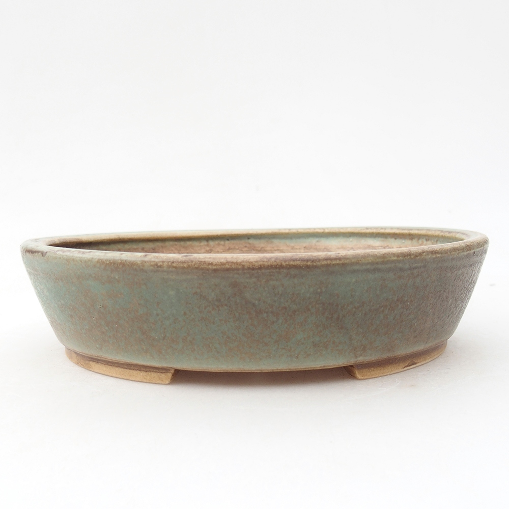 Keramik-Bonsaischale 18 x 16,5 x 4 cm, Farbe Grün