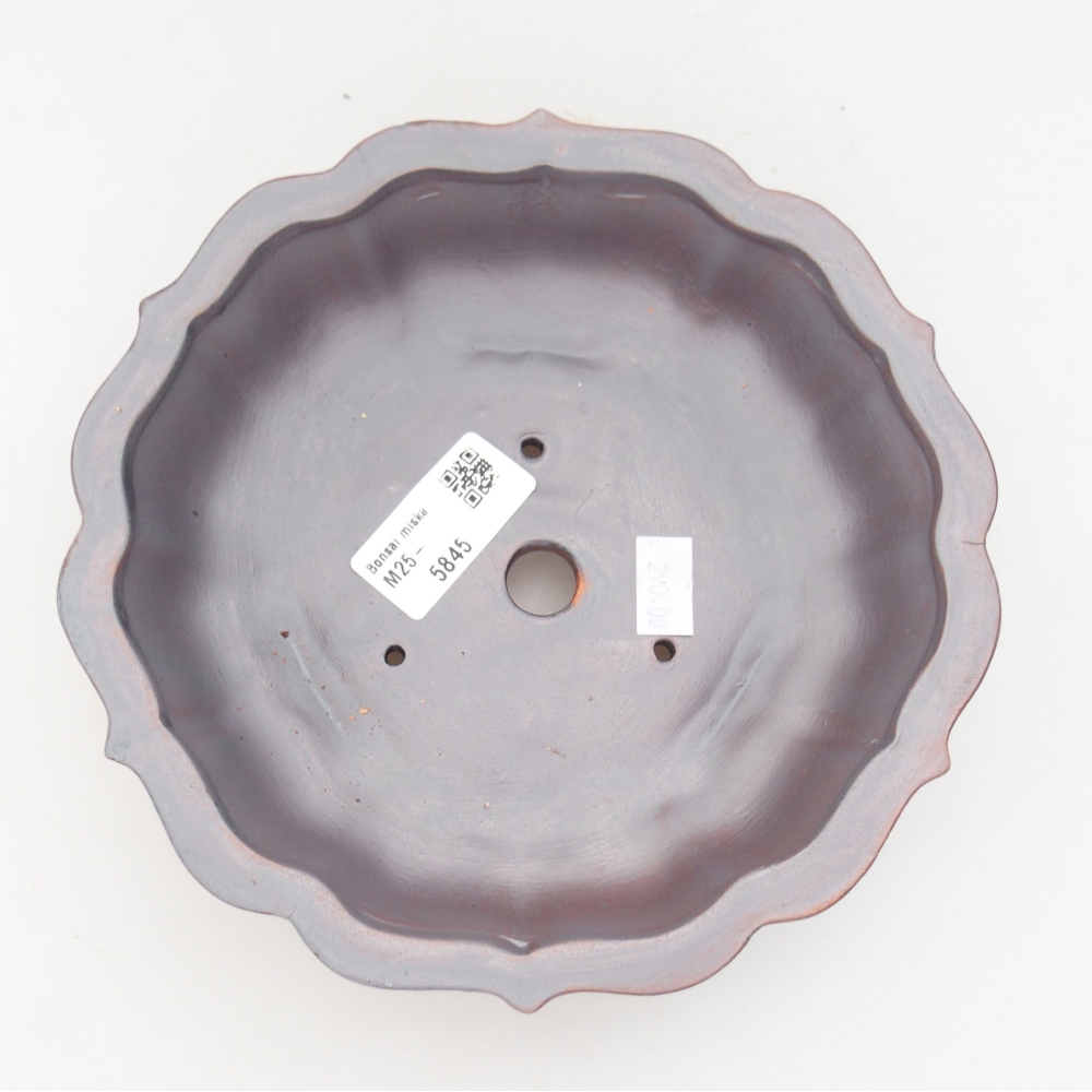 Keramik-Bonsaischale 18 x 18 x 5 cm, Farbe metallische