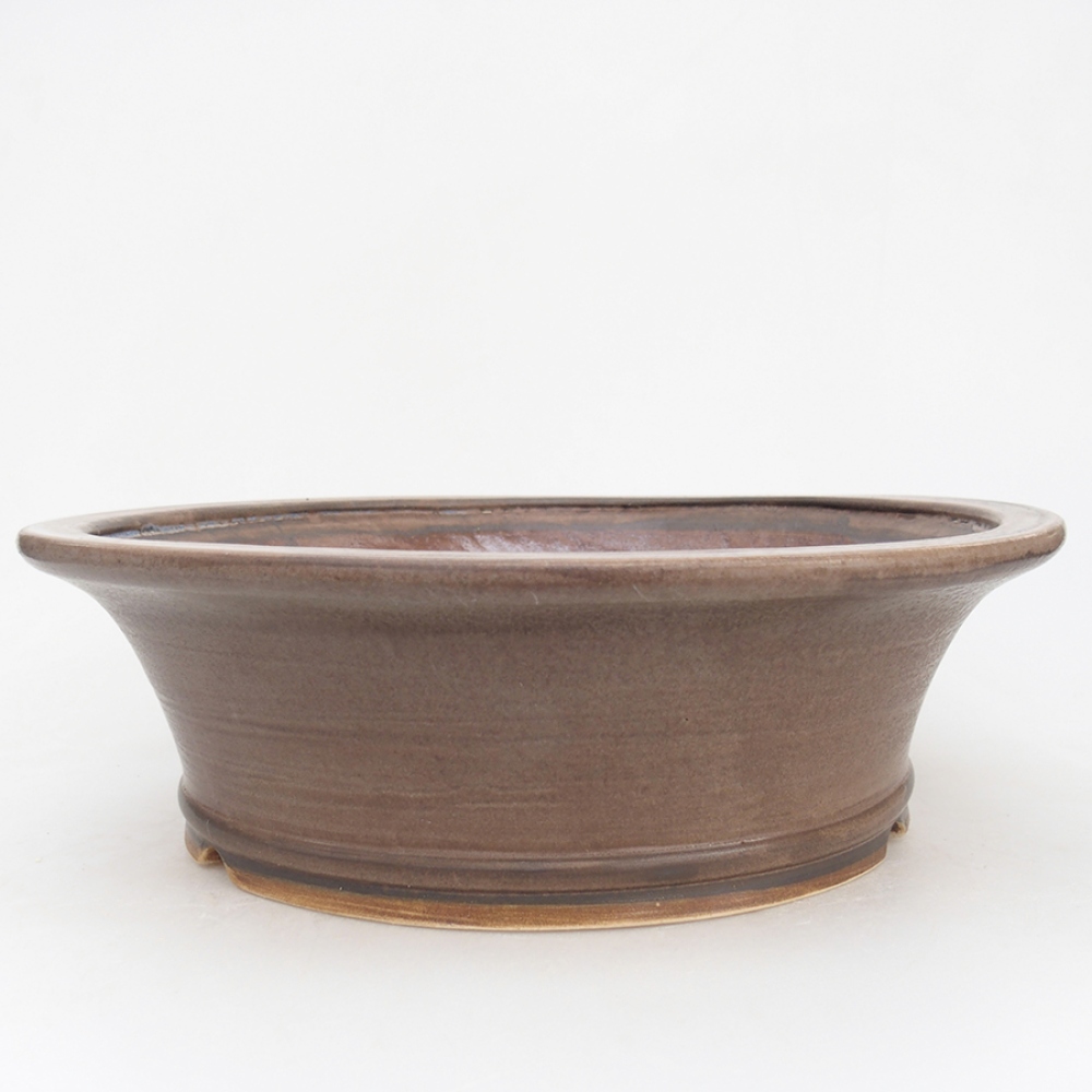 Keramik-Bonsaischale 24,5 x 28,5 x 8,5 cm, Farbe braun