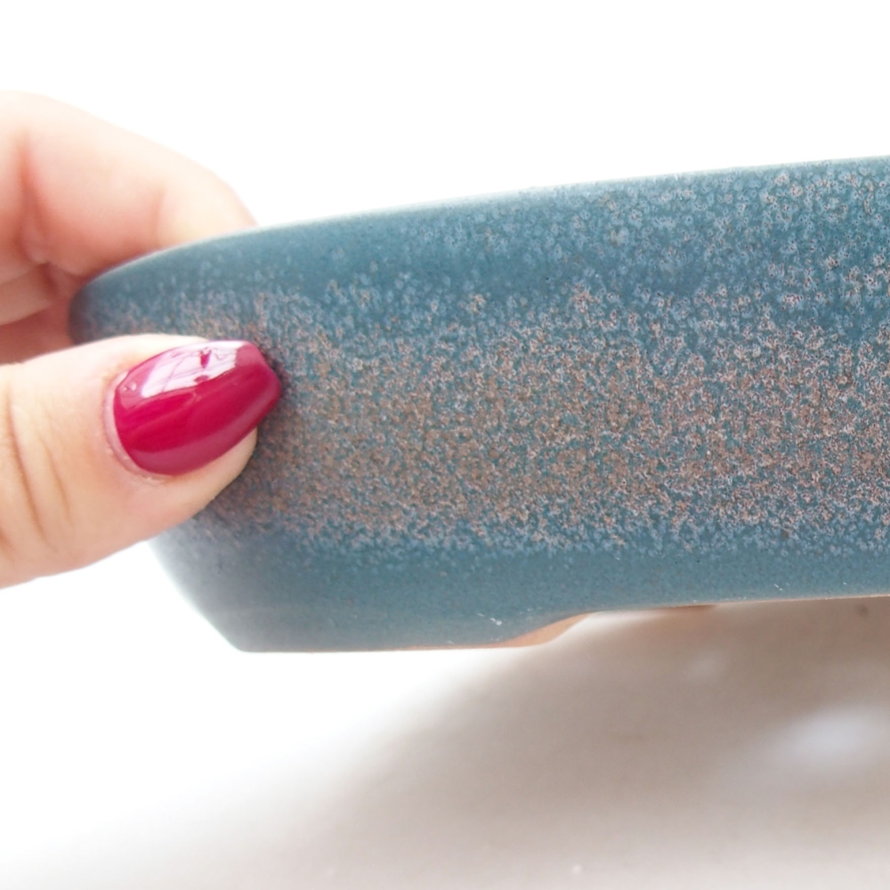 Keramik-Bonsaischale 22 x 17 x 4 cm, Farbe blau
