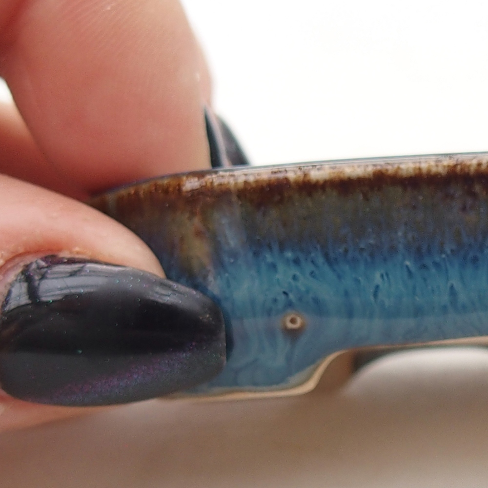 Mini-Bonsaischale 5,5 x 4 x 1,5 cm, Farbe blau