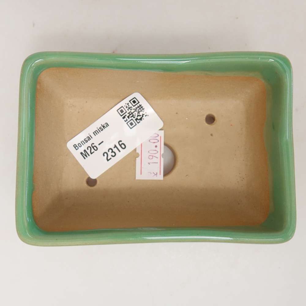 Keramik-Bonsai-Schale 10,5 x 7 x 4,5 cm, Farbe: grün