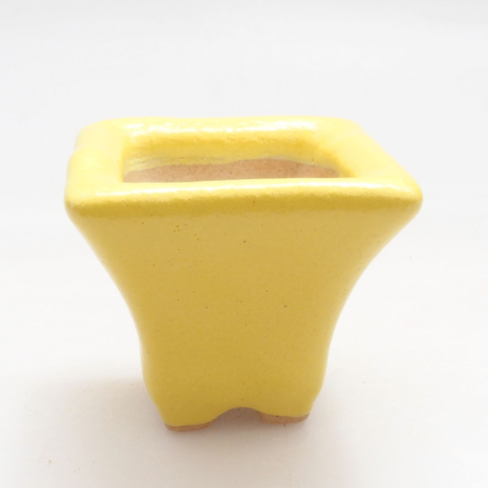 Keramik Bonsai Schale 3,5 x 3,5 x 3 cm, gelb